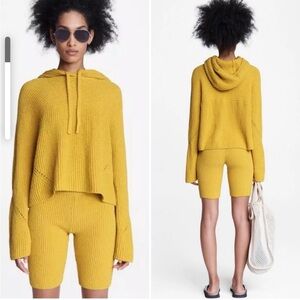 Rag & Bone Sunny Ribbed Organic Cotton Blend Hoodie Medium‎